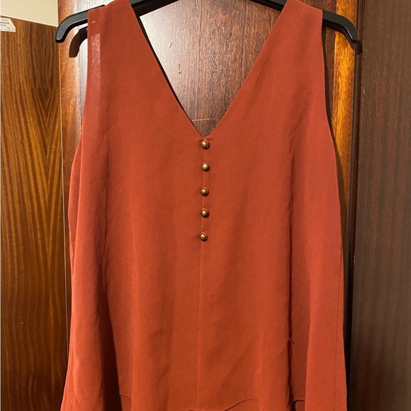 Marks & Spencer Tops - Rust Sleeveless Top with Button Detail